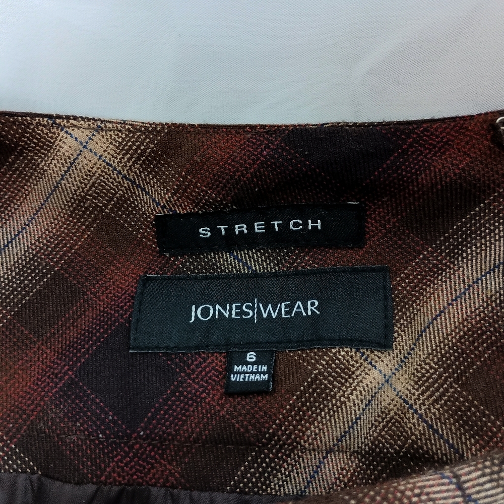 JONES WEAR Brown Plaid Preppy, Country,Coquettegirl,Tweed Skirt (#1,075) - Picture 3 of 8